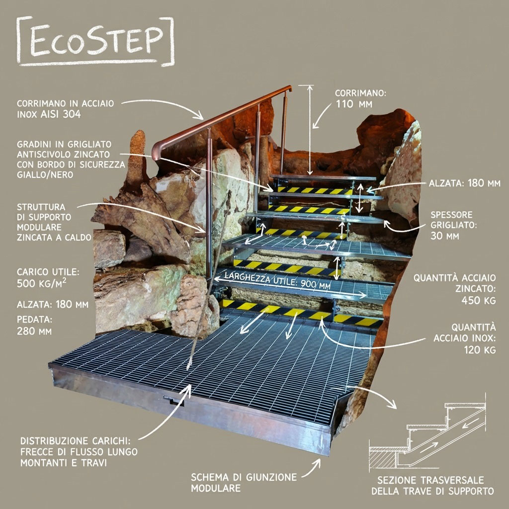 Passerella ecologica ECOSTEP per sito archeologico vincolato